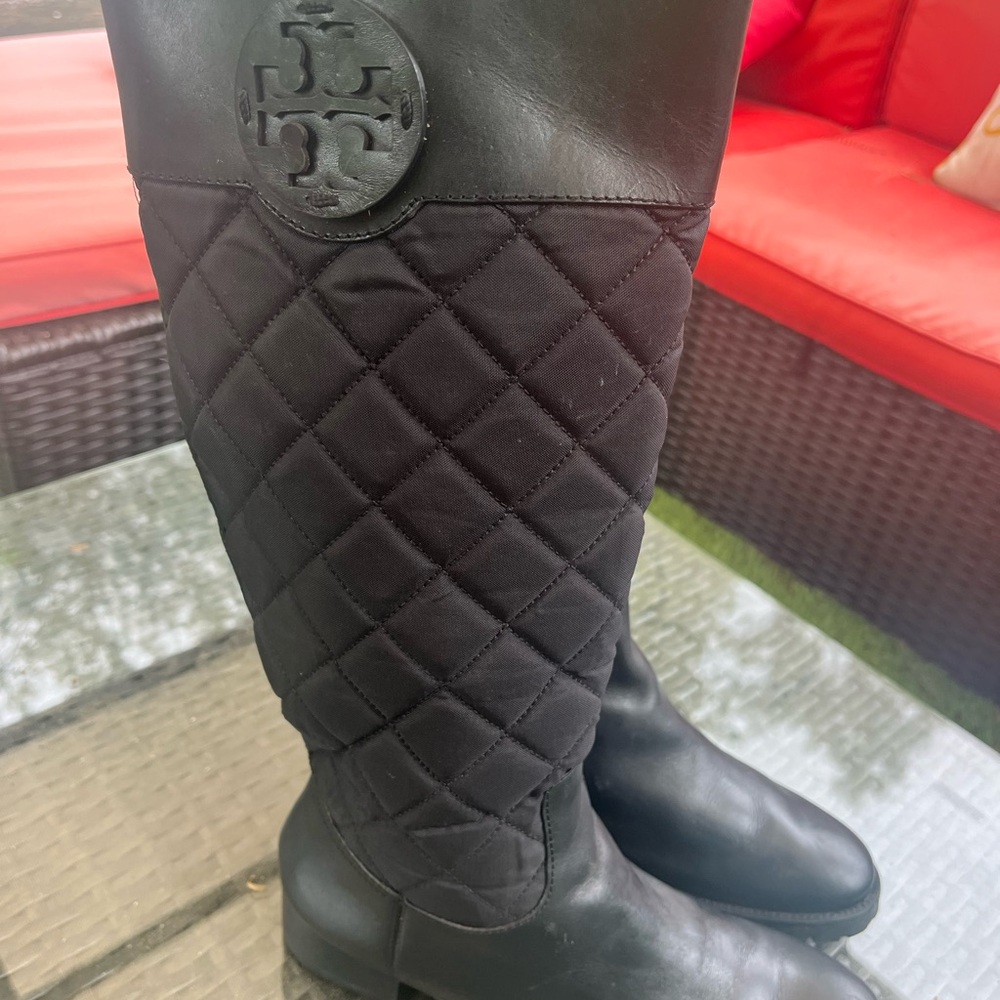 Tory Burch, leather riding boots black